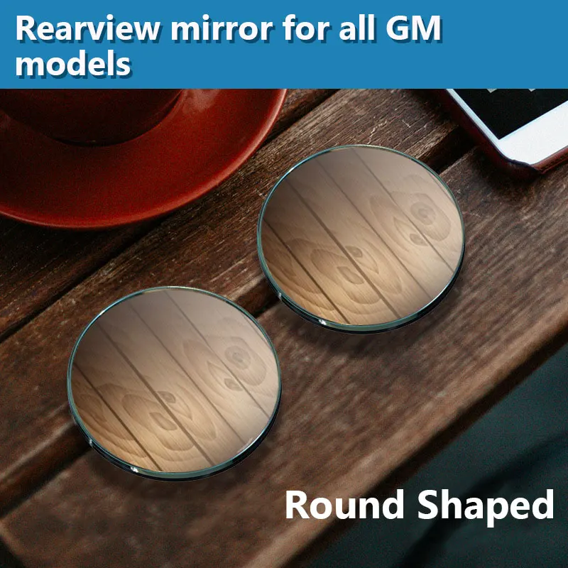 

2pcs Car 360 Degree Framless Blind Spot Mirror Wide Angle Round Convex Mirror Small Round Side Blindspot Rearview Parking Mirror