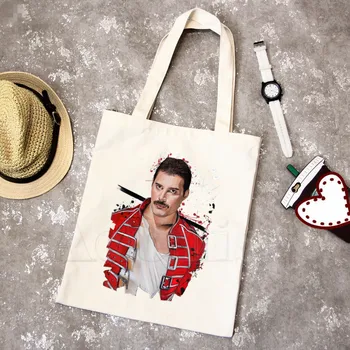

Freddie Mercury Women Female Foldable Canvas Shoulder Bag Canvas Tote Eco Shopping Bag Canvas Tote Bag Casual HandBag Daily Use