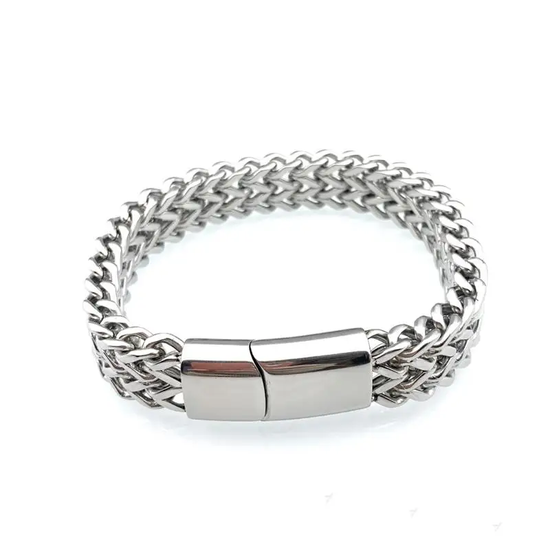 Men Double Layer Stainless Steel Bracelet