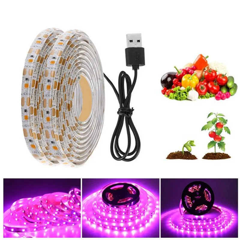 

Oeny LED Grow Light Waterproof Full Spectrum USB Grow Light Strip 3M 2835 SMD DC5V LED Phyto Tape for Seed Plants Flowers