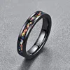 Personality Men' s Tungsten carbide Finger Rings in Black Inlaid Opal Ring Size 7-12 Vintage Jewelry Gift Handmade Rings 4