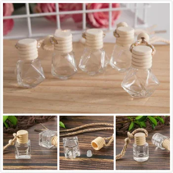 

Car perfume bottle car pendant perfume ornament air freshener for essential oils diffuser fragrance empty glass bottle