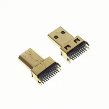 10 шт./лот позолоченный 19P MICRO HDMI D Тип штекер Jack шина Тип сварной проволоки