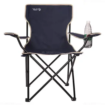 

Portable Quick Folding Oxford Chair Camping Beach Fishing Outdoor Use Lightweight Quad Chairs with Padded Armrest Cup Holder