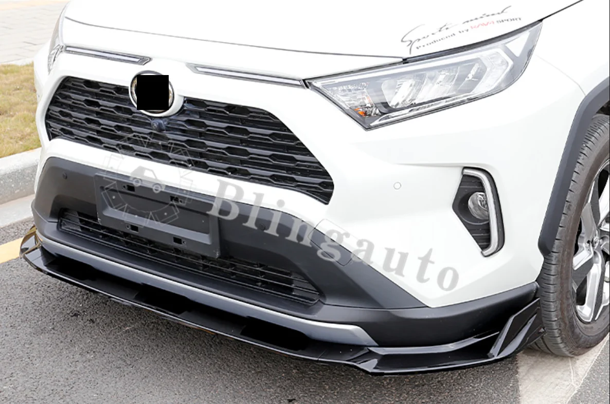 Передний диффузор подходит для T oyota все новые RAV4 ABS пластик Передняя губка автомобильный бампер для губ рассеиватель gloosy черный
