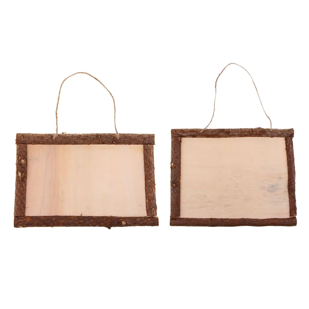 Wooden Photo Frame Vintage Style Blank Wood Picture Frame Sign Plaque for Rustic Wedding Decoration, Home Decor Crafts