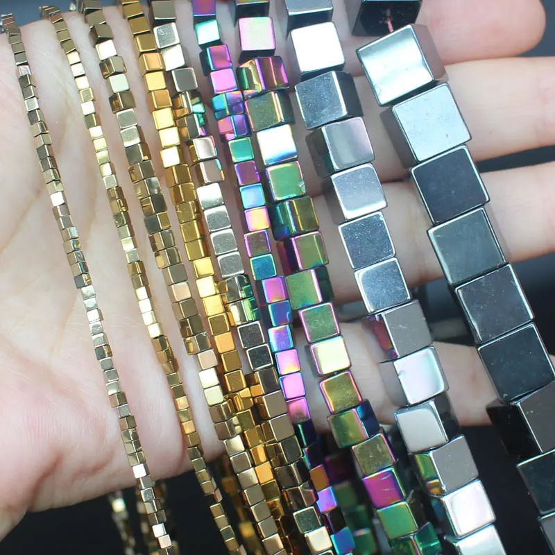 

Natural Hematite Smooth Square 2-10mm Loose Beads ,For DIY Jewelry Making !
