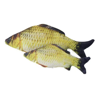 

2 Pcs Pet Cat Toys Cute Fish Shape Chewing Toy Simulation Stuffed Fish with Catnip Pet Interactive Toy, 20cm & 30cm