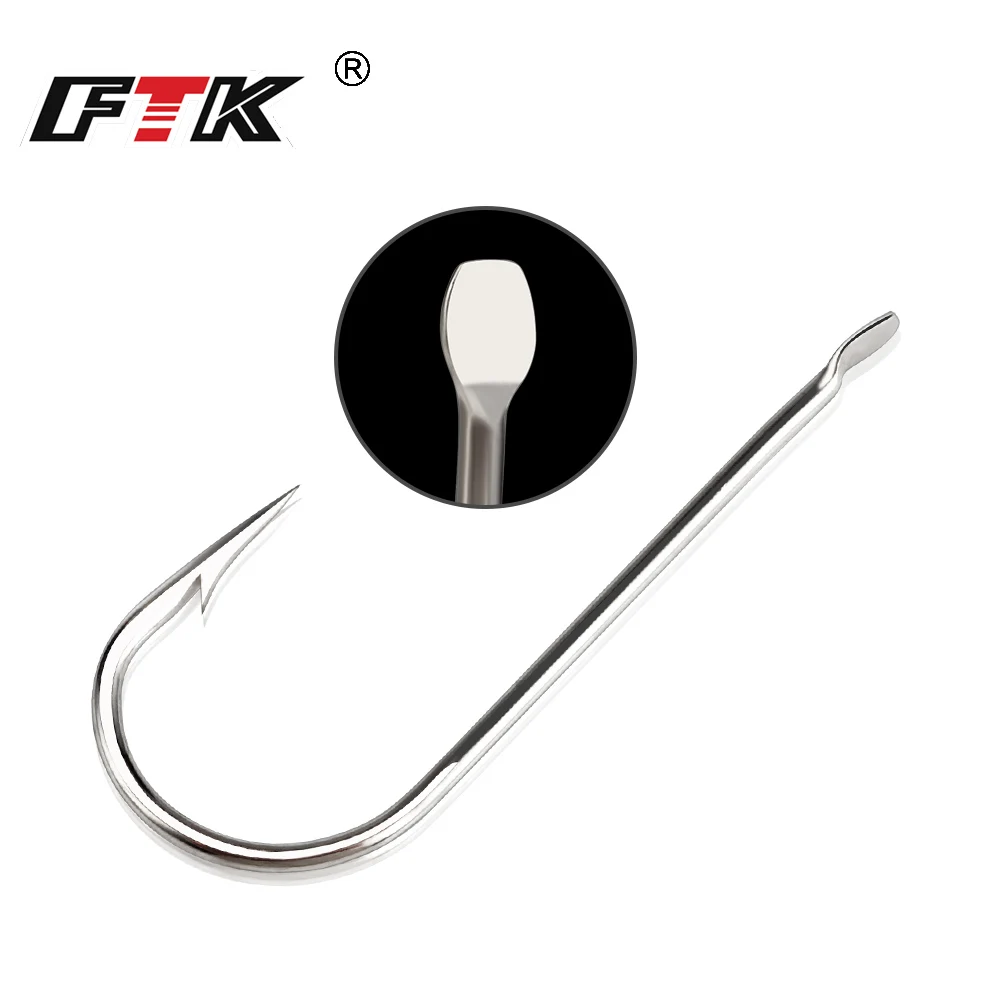 FTK 100pcs/box Fishing Hooks 1#-10# High Carbon Steel Sharp Barbed