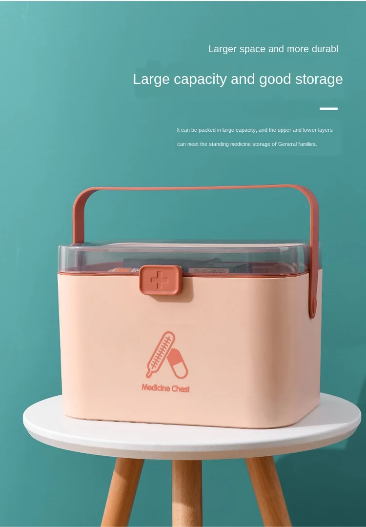 Home Care Medicine Box Portable Large First Aid Medicine Box Travel Plastic Medicine Box Multi-layer Medicine Storage Box