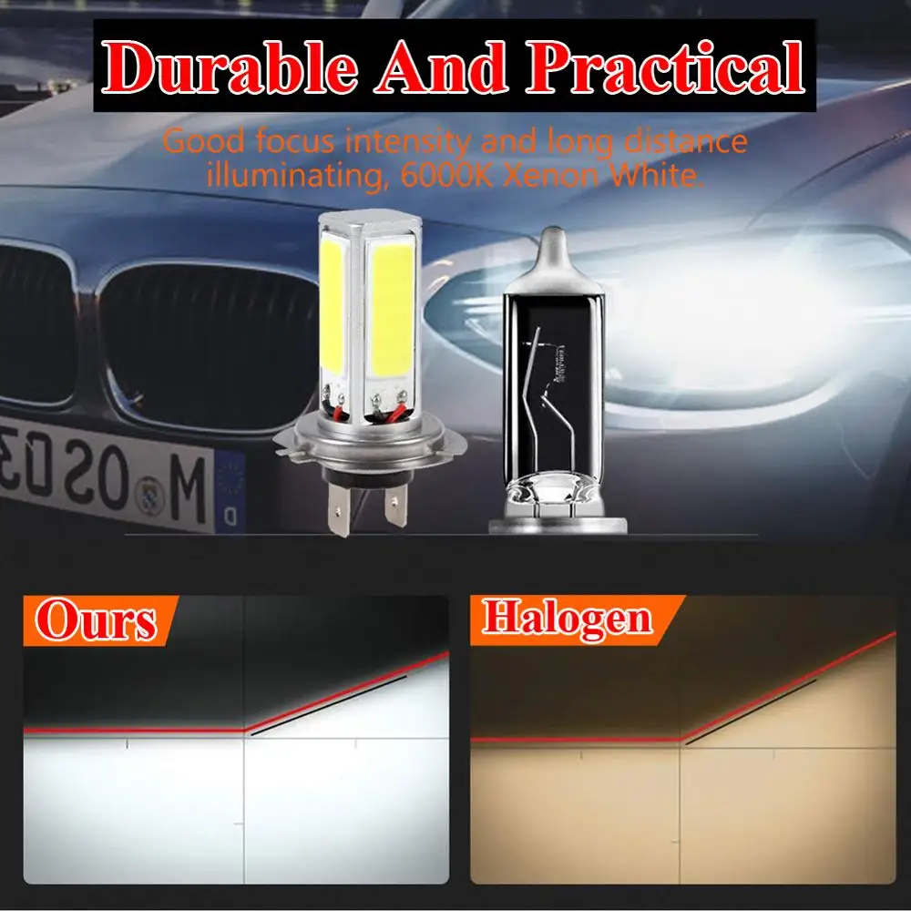 

2PCS 4000LM 6000K Ultra White High Brightness 80W Car LED Headlight Bulb Mini Headlight Kit