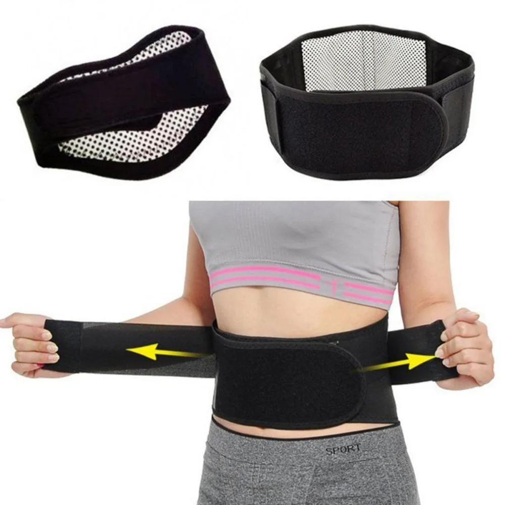 Adjustable Tourmaline Self-Heating Magnetic Waist Belt Lumbar Brace Support Back Waist Brace Strap Pain Relieve