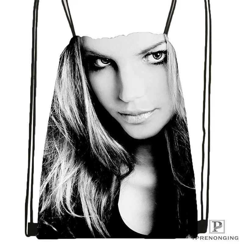 Изготовленная на заказ бритни-спирс-Чика-кон походная сумка на шнурке милый рюкзак для детей(черная спинка) 31x40 см#20180611-02-71