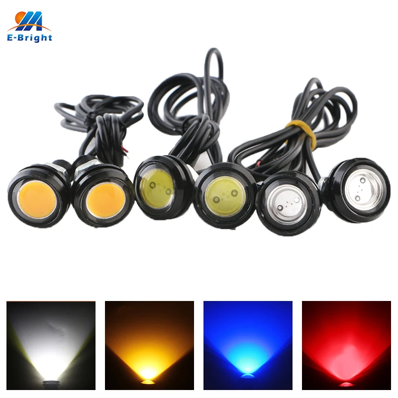 YM E-Bright 25Pairs(50PCS) Drl Led Car Lights 3W 23MM Eagle Eyes Daytime Running Light White Blue Red green Amber 12V Auto Lamp |