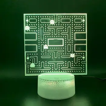

Game PAC MAN 3D LED Night Light Desktop Lamp Bedroom Table Light Decor Cool Touch Sensor Nightlight for Gift Room Decorations