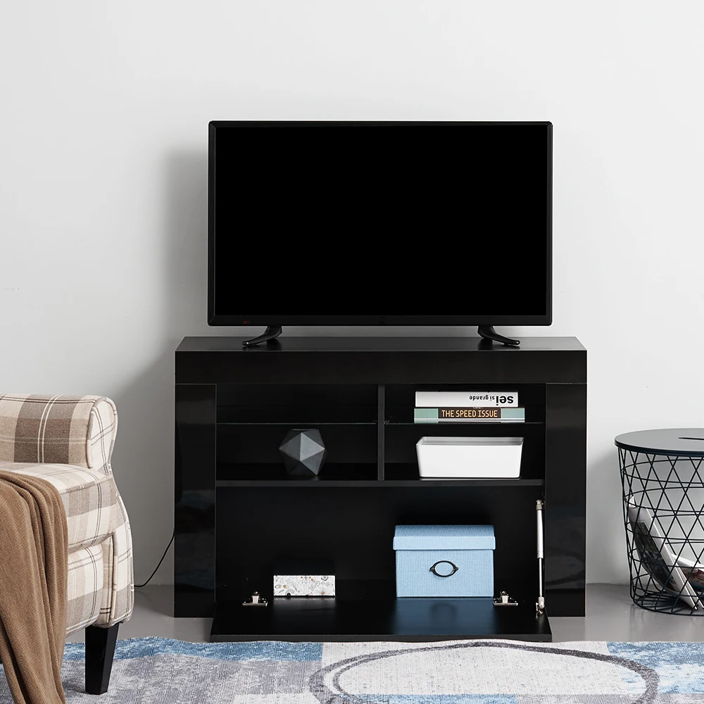 Panana Sideboard Modern Living Room Cupboard Unit Cabinet Furniture LxDxH 130x35x95cm Black 