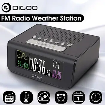 

Digoo DG-FR100 Color Wireless FM Radio Clock Digital Snooze Dual-Alarm Clock Weather Forecast Calendar Temperature Humidity