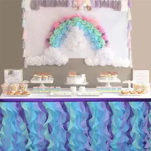 Новинка, свадебное украшение, юбка для стола, 1 шт., 135x77 см, спиральная сетчатая юбка-пачка, вечерние, для свадьбы, дня рождения, вечеринки, декоративная юбка для стола, 1104#30