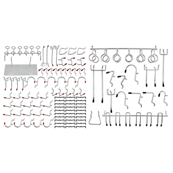 

178 Pcs Pegboard Hooks Assortment Pegboard Hooks Metal Hooks Peg Locks