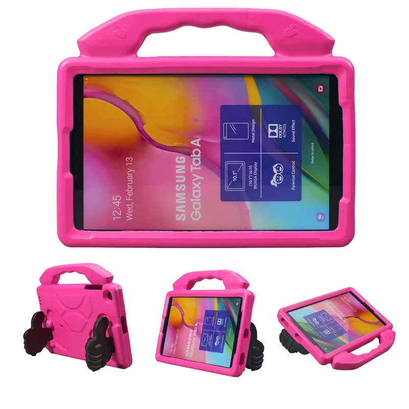 Розово-красный Детский чехол для samsung Galaxy Tab A 10,1 T510 T515 SM-T510 SM-T515 10,1 дюймов EVA ударопрочный чехол для планшета - Цвет: Розово-красный