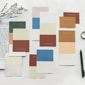 

Mohamm 10 Sheet Color Matching Stickers Notes Memo Pad Simple Creative Korean Stationery Office School Supplies