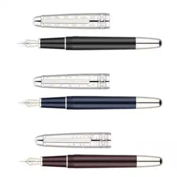

Moonman P35 Fountain Pen Ink Pen EF/Bent Nib Silver Cap Stationery Office school supplies Business Writing