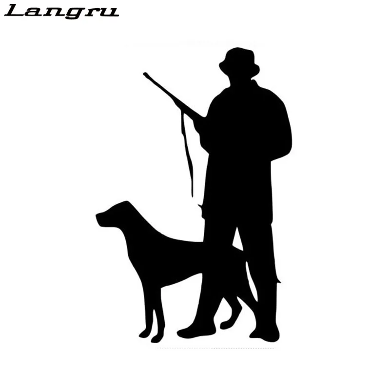

Langru 11*16.5CM Hunter Dog Hunting Individual Window Decorative Decals Classic Cartoon Car Sticker Accessories Jdm