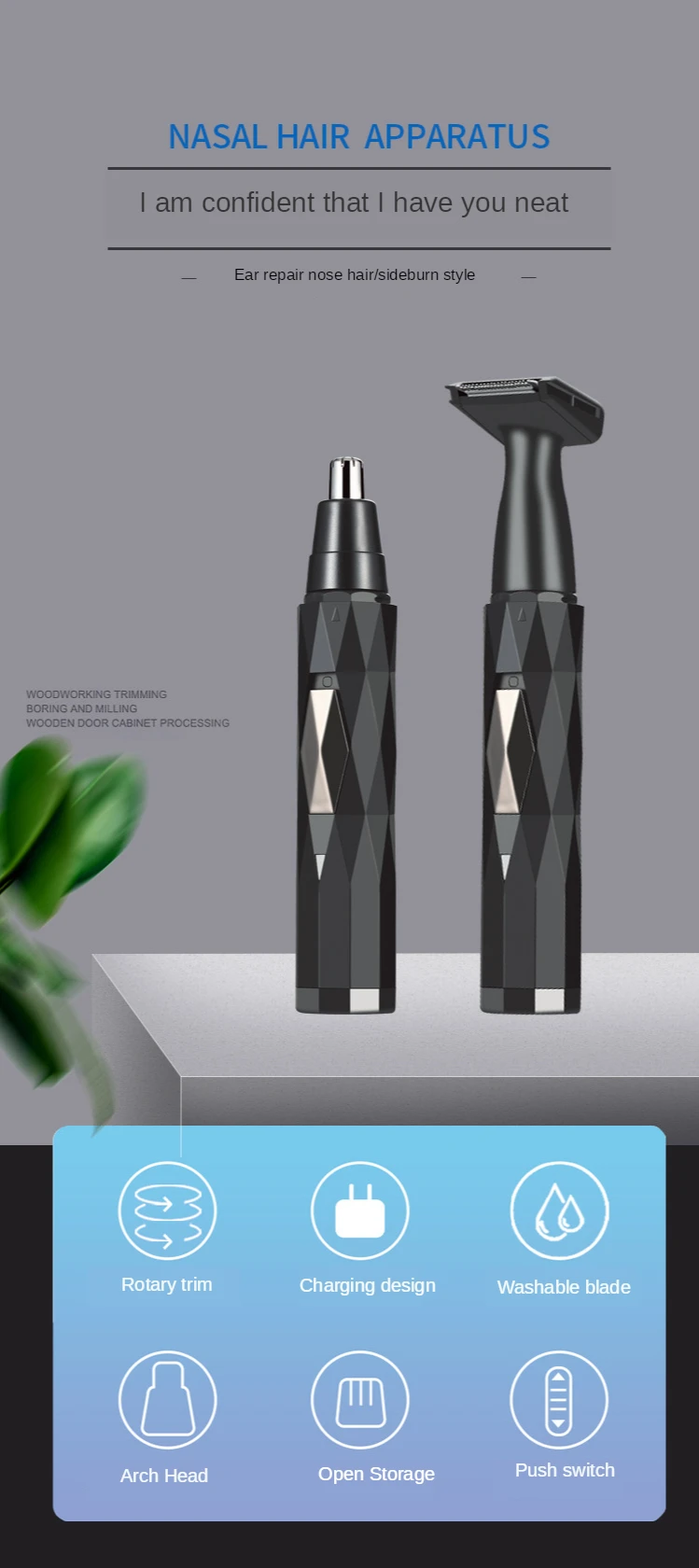 Aparador de Pêlos Remoção de Barbear Remoção do Cabelo Kit para Homens e Mulheres Nariz Elétrico Orelha Rosto Limpo Trimmer Navalha Face Care 1 Aparador elétrico de pêlos do nariz para