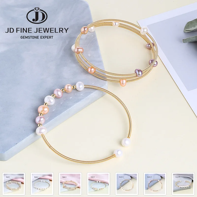 Многослойные браслеты и манжеты JD 18k с покрытием из натуральной кожи для женщин |