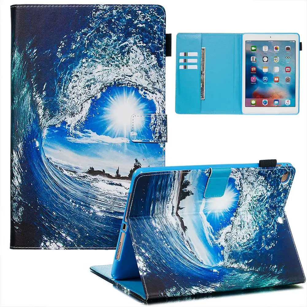 Wave-AIR 10.5 С принтом Авто Режим сна/пробуждения умный чехол для iPad 9,7 чехол из искусственной кожи с откидной крышкой с подставкой Чехол для iPad воздуха 10,5 планшетный ПК чехол - Цвет: Wave-AIR 10.5