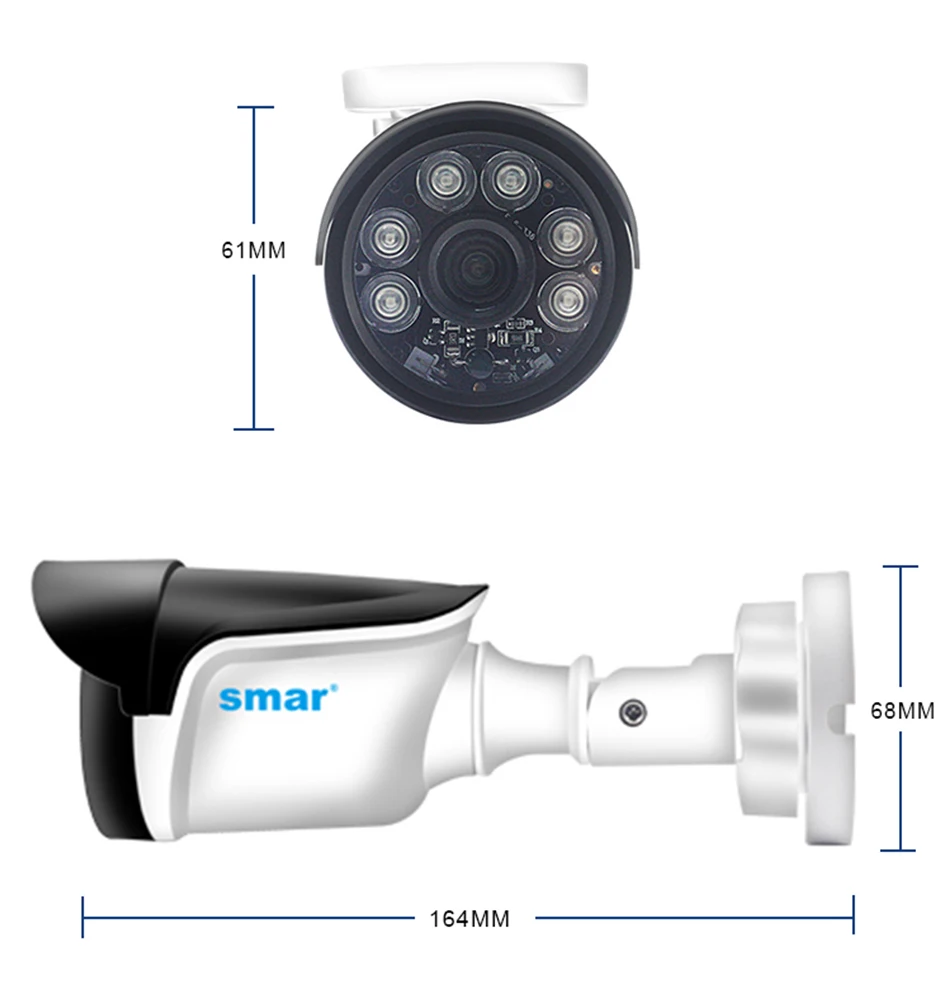 Sm4ch 1080N 5в1 AHD DVR комплект CCTV система 2 шт 720 P/1080 P AHD водонепроницаемая/цилиндрическая камера, комплект видеонаблюдения, Электронная сигнализация