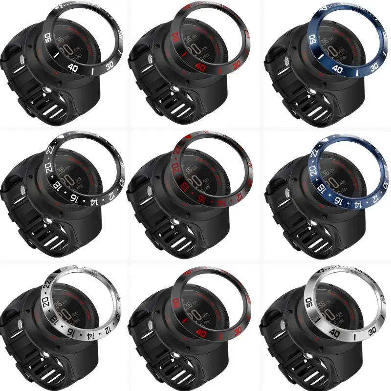 

For suunt AMBIT 3 Bezel Ring Adhesive Cover Anti Scratch Steel Smart watch
