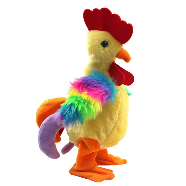 Electric Screaming Chickens Toy Fun Singing Roosters Plush Toy Birthday Gift for Kid LBV