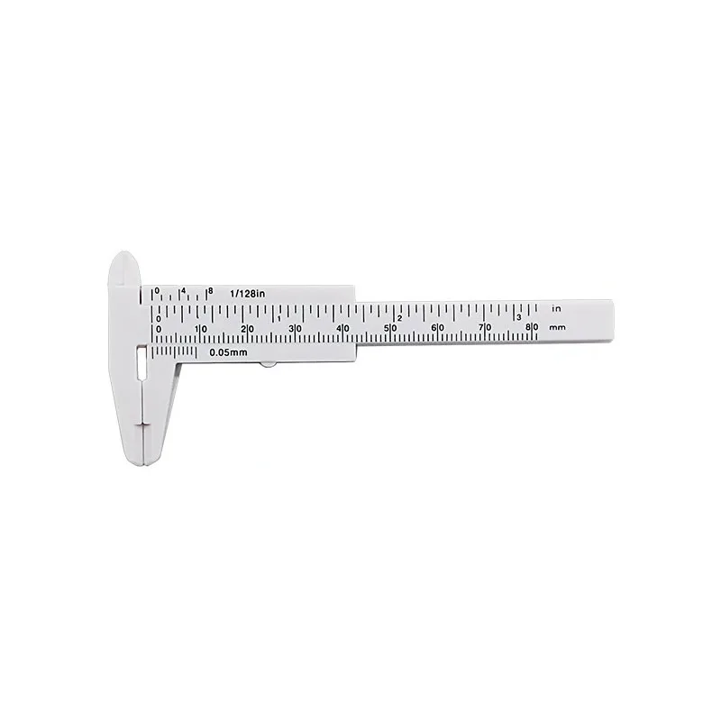 Plastic Caliper Inch/Metric 80mm Mini Caliper Double Scale Ruler Measuring Tool for Student