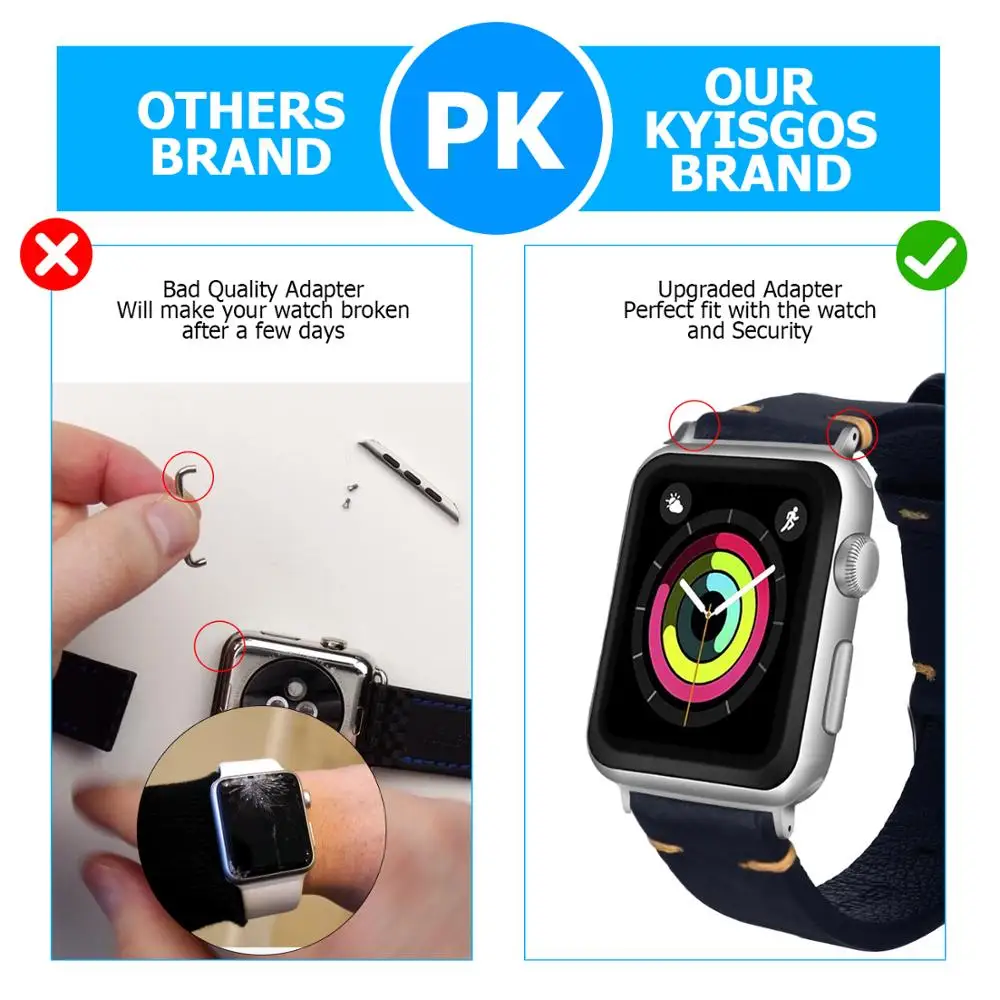 Hemsut наручных часов Apple watch, версии 5 4, 42 мм, 38 мм, синего цвета, натуральная кожа, ремешок для наручных часов iwatch, Версия 44 мм 40 мм, версия 3, 2, 1 браслет