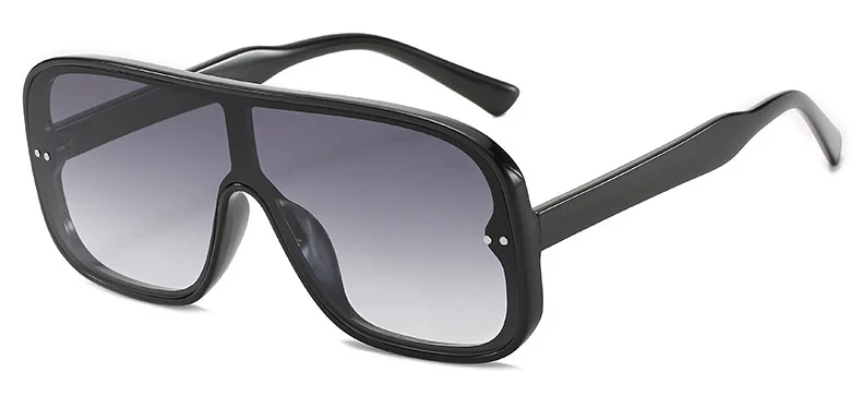 Feishini пластиковые негабаритные солнцезащитные очки для женщин с градиентными линзами UV400 солнцезащитные очки с оправой, Брендовые женские очки унисекс oculos - Цвет линз: MTYJ143 Black