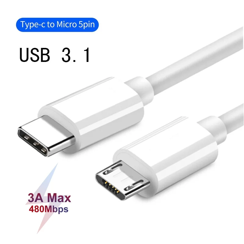 1 м usb type C к Micro USB кабель 3A Быстрая зарядка и синхронизация данных Шнур для Android
