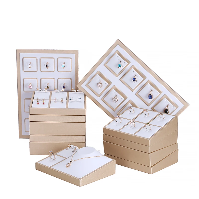 18 Ring Jewellery White Leather Display Box Tray Case Stand Stock Storage Holder 