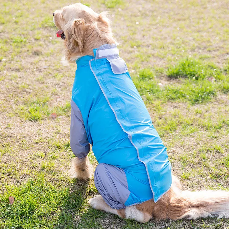 Large Dog Raincoat Clothes Water Windproof Rain Jumpsuit For Big Medium Dogs Golden Retriever Samoyed Outdoor Pet Clothing Coats