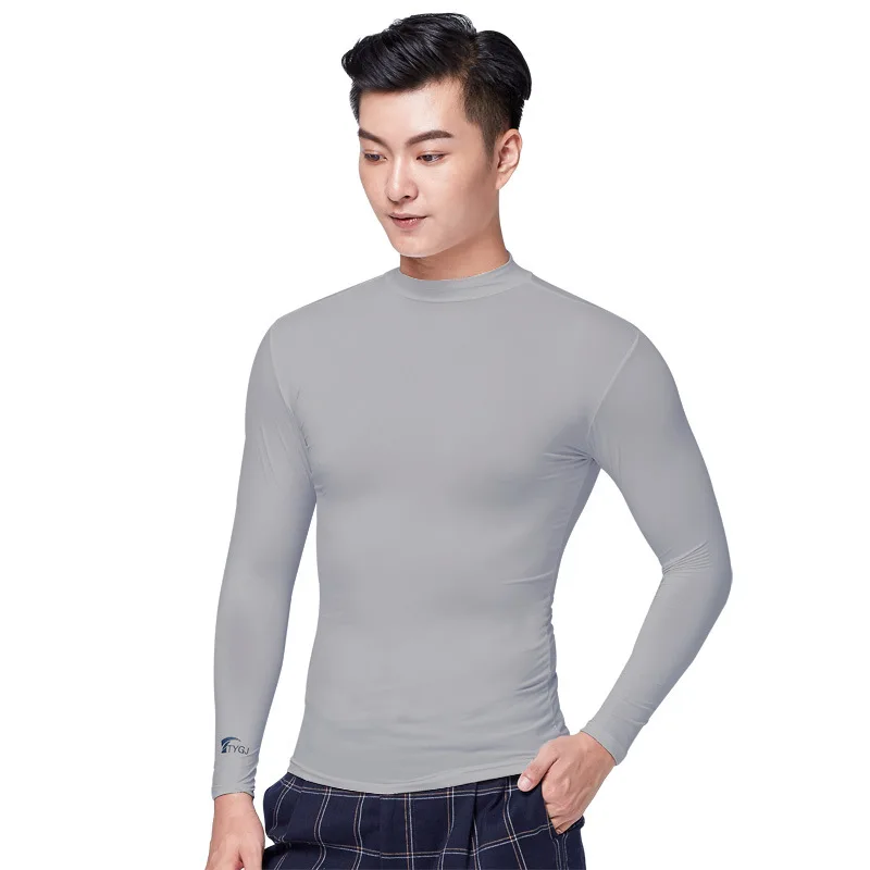 Мужская ледяная охлаждающая рубашка для гольфа, нижнее белье, топы с длинными рукавами, Мужская мягкая одежда для гольфа с защитой от