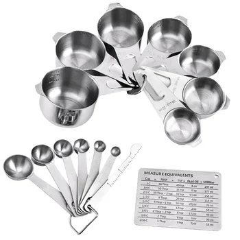 

15Pcs Durable Simple Functional Kitchen Tools Measuring Tool Set Measuring Spoons Measuring Cups for Kitchen Cook