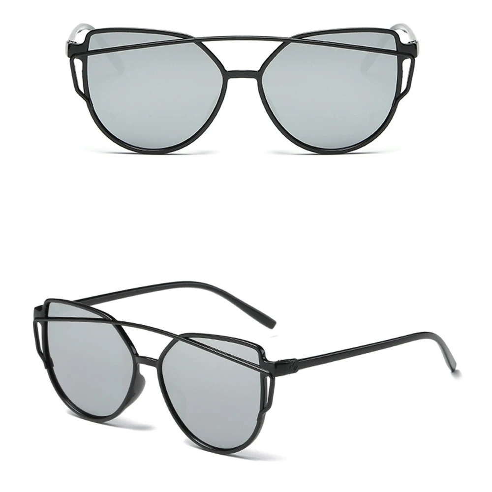 Солнцезащитные очки больших размеров, кошачий глаз, женские солнцезащитные очки, фирменный дизайн, модное покрытие, зеркальные, сексуальные, кошачий глаз, женские солнцезащитные очки, UV400 Beyonce - Цвет линз: C8Silver