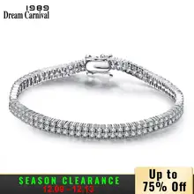 DreamCarnival 1989 Элегантные украшения циркон 2 рядами камней ювелирные украшения, одежда на каждый день, Офисные женские туфли Стиль Теннисный браслет SB05221