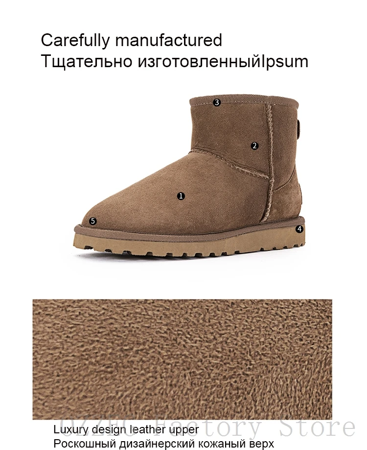 OZZEG; Роскошная брендовая Дизайнерская обувь; женские зимние ботинки на австралийском овечьем меху; ботильоны из натуральной кожи; Розовая обувь; большие размеры 44