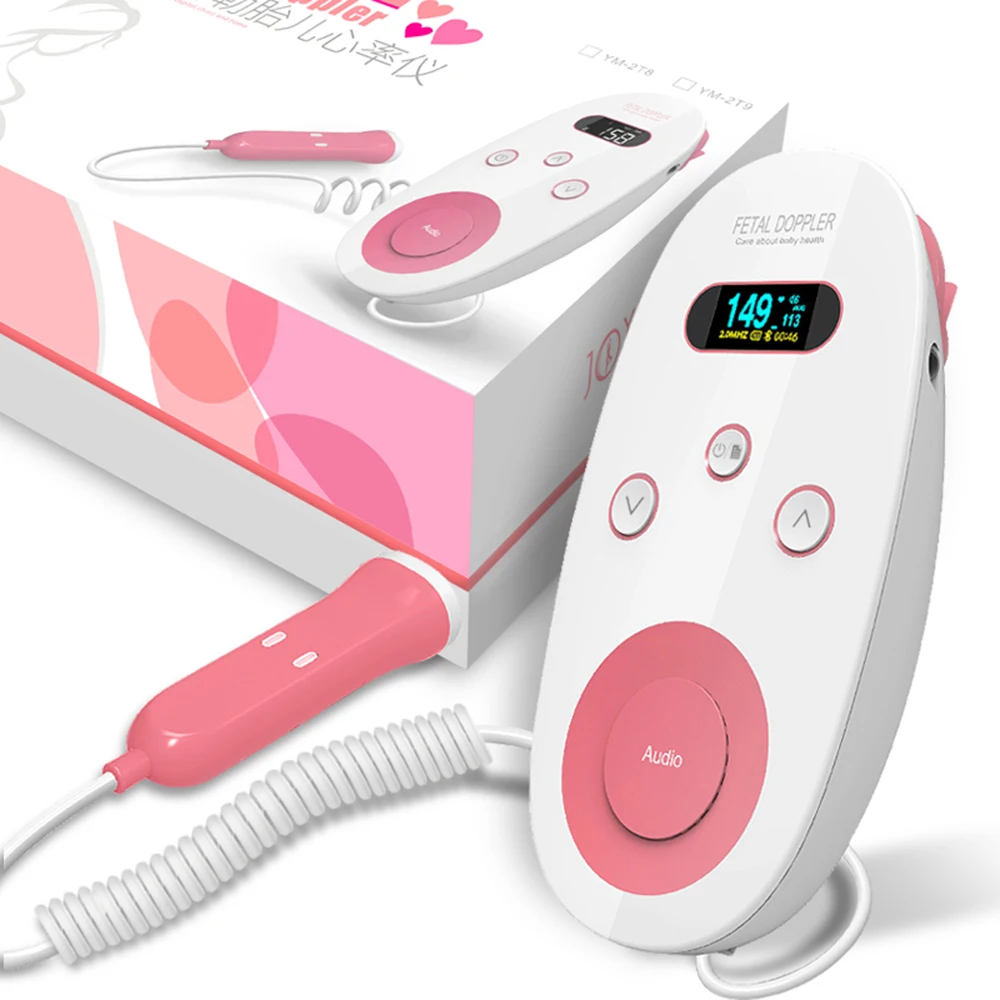 

Heart Rate Monitor Ultrasonic Fetal Doppler Baby Heartbeat Fetal Detector with OLED Display Screen