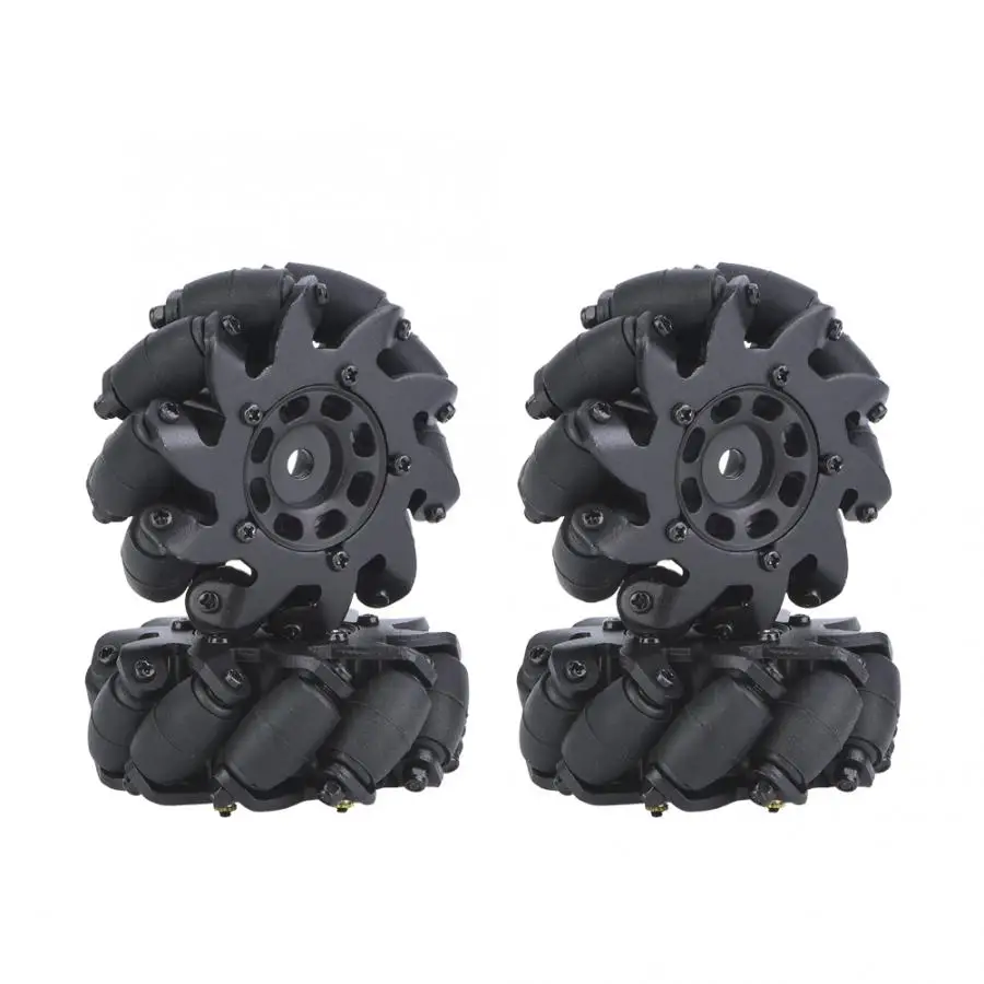 

Hot 4pcs/set Aluminium Alloy Toy Car Model Omnidirectional Mecanum Wheel with Gold Nuts RC Car Parts for RC Robot RC Tires Acces