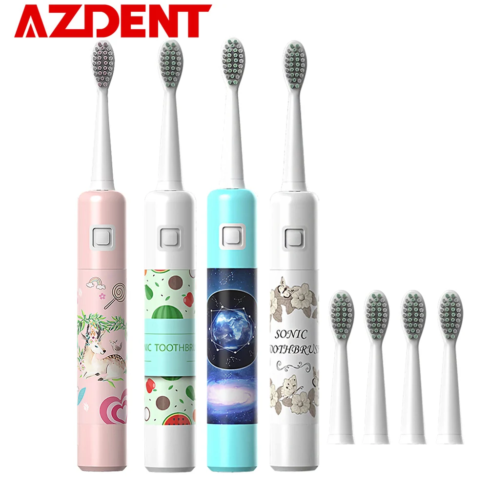 

New Hot 6 Modes Automatic Sonic Electric Toothbrush for Adults Rechargeable USB Charger with 4 Replacement Heads Tooth Whitening
