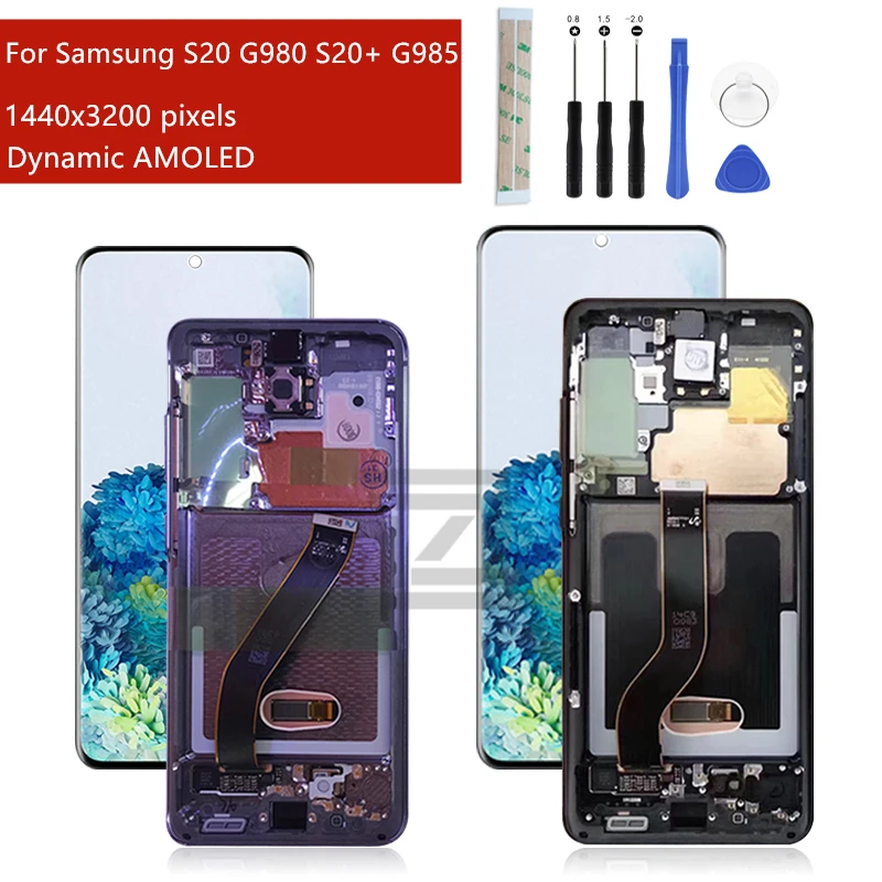 Дигитайзер сенсорного экрана в сборе с рамкой для Samsung Galaxy S20 + lcd G985 | Мобильные