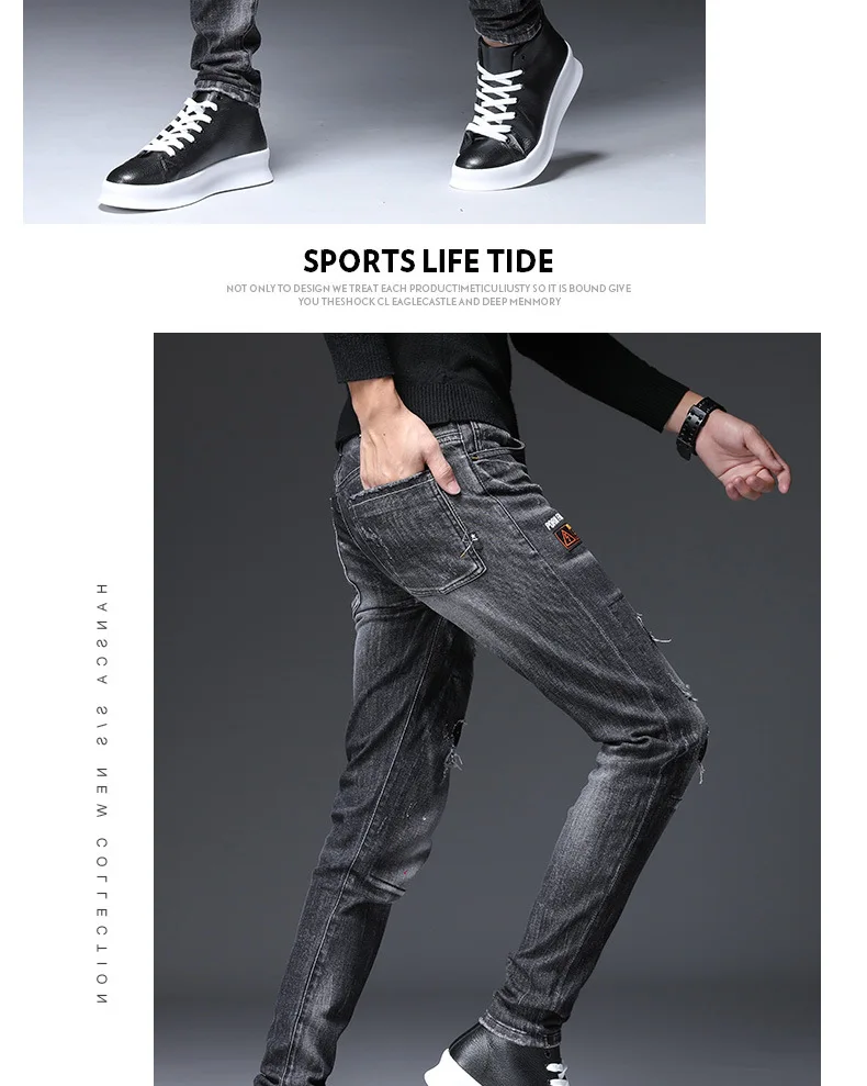 Washed Slim Fit Jeans Men Classical Vintage High Quality Spring Autumn Winter New Casual Streetwear Denim Trousers