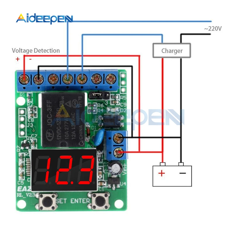 Stejnosměrný 12V 24V LED digitální elektromagnetické relé spínač ovládání nasednout modul elektromagnetické relé modul elektrické napětí detekce nabíjení propustit monitor krunýř